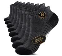 EKSHER Chaussettes Homme Femme 39-42 Socquettes Sport Chaussettes Basses Femme Respirant Courte Antidérapant Lot de 8 Paires Pour Running, Travail, Gris foncé