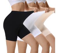 EKSHER Cycliste Femme Shorty sous Jupe Legging Court Anti Frottement Cuisse Boxer Short Femme Culotte Gainante Douce Lot de 3 Noir Beige Blanc S