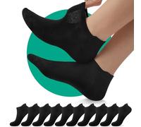 EKSHER (Lot de 10 Chaussettes de Sport Homme 39 42 Chaussette Running Femme Basses Coton Courtes Soquette Femme Sockettes Anti Transpiration pour le Sport et les Loisirs Noir,39-42