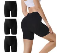 EKSHER Shorty Cycliste Femme Culotte Gainante Short Anti Frottement Cuisse Femme sous Jupe Douce Legging Court sans Couture Boxer Lot de 3 Noir XL