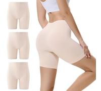 EKSHER Shorty Cycliste Femme Culotte Gainante Short Anti Frottement Cuisse Femme sous Jupe Douce Legging Court sans Couture Boxer Lot de 3 Beige S