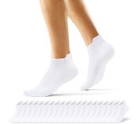 EKSHER Soquette Femme 35-38 Lot Chaussettes Homme 20 Paires Basses Coton Mini Socket Respirantes Sport Running Travail Randonnées Blanc Blanche