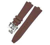 EKSIL Bracelet de montre en caoutchouc de type convexe Fluoros 24 x 7 mm, pour Vacheron Constantin Overseas Device Quick Series, Golden buckle