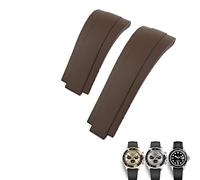 EKSIL Bracelet de montre en caoutchouc fluoré FKM 20 mm pour Rolex Daytona Submariner GMT Yacht-Master OYSTERFLEX Noir Vert Rouge Bracelet souple, Rose buckle, Agate