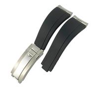 EKSIL Bracelet de montre en caoutchouc grain de tête en acier pour montre Rolex Submariner Sub GMT ditongna 20 mm, RoseBuckle-end