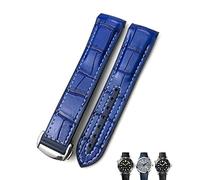 EKSIL Bracelet de montre en cuir de vachette 20 mm 22 mm pour Omega Seamaster Planet Ocean 600 GMT Orange, 22mmGolden buckle, Agate