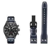EKSIL Bracelet de montre en cuir véritable 20 mm, 21 mm, 22 mm pour IWC Big Pilot Flamethrower Little Prince Mark Strap Willow Nail Bracelet, 21mm, Agate