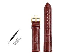 EKSIL Bracelet de montre en cuir véritable avec extrémité incurvée - Bleu - Pour bracelet de montre VC - 19 mm, 20 m, 21 mm, 22 mm, 18mm, Agate