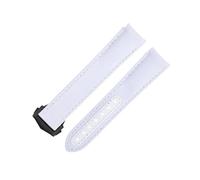 EKSIL Bracelet de montre en nylon blanc de 20 mm pour bracelet Omega AT150 Seamaster 300 Planet Ocean De Ville Speedmaster à extrémité incurvée, 20 mm