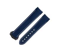 EKSIL Bracelet de montre en nylon blanc de 20 mm pour bracelet Omega AT150 Seamaster 300 Planet Ocean De Ville Speedmaster à extrémité incurvée, 20 mm