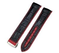EKSIL Bracelet de montre en nylon et caoutchouc avec extrémités incurvées Bleu Rouge 21 mm 22 mm Convient pour Omega Seamaster 300 Planet Ocean AT150, 21mm, Agate