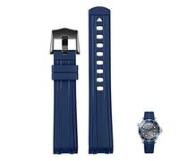 EKSIL Bracelet de rechange souple en silicone avec extrémité incurvée pour Omega 300 univers 007 20 mm 22 mm, 20 mm