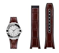 EKSIL Bracelet en cuir véritable et silicone pour montre Omega Constellation Series Perfect Observatory 131.13 Manhattan, 25mm-14mm