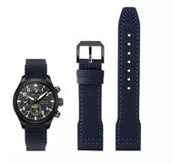 EKSIL Cuir de vache en nylon haute densité pour IWC Mark Pilot Prince Bertolo Portugal Boucle pliable 20 21 mm Bracelet en cuir de vache en nylon, 22mm