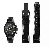 EKSIL Cuir de vache en nylon haute densité pour IWC Mark Pilot Prince Bertolo Portugal Boucle pliable 20 21 mm Bracelet en cuir de vache en nylon, 22mm