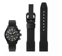EKSIL Cuir de vache en nylon haute densité pour IWC Mark Pilot Prince Bertolo Portugal Boucle pliable 20 21 mm Bracelet en cuir de vache en nylon, 21mm