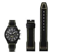 EKSIL Cuir de vache en nylon haute densité pour IWC Mark Pilot Prince Bertolo Portugal Boucle pliable 20 21 mm Bracelet en cuir de vache en nylon, 20 mm