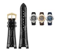 EKSIL Pour Patek Philippe Nautilus 7118 5712 Cuir Véritable Connecteur Acier 5711 5712G Bracelet de montre Encoche 25 x 13 mm, 25mm-13mm, Agate