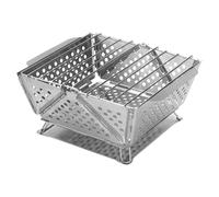 EKsma Barbecue au Charbon de Bois Pliable avec grilles d'aération à 360°, Petit Barbecue au Charbon de Bois de 1,15 cm d'épaisseur, Barbecue Portable en Acier Inoxydable