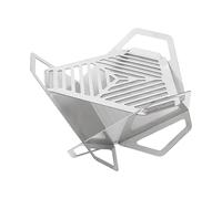 EKSMA Barbecue Triangulaire Portable en Acier Inoxydable en Forme de Lotus - Foyer d'extérieur Amovible, Pliable et Facile à Transporter for Le Camping, la terrasse et l'arrière-Cour