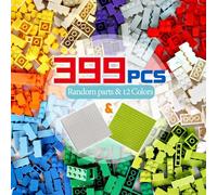 ekuzi Lot de 399 Blocs de Construction Classiques compatibles avec Lego Classic, 399 recharges de Pierres Classiques Basiques - Boîte Classique Cadeaux pour garçons et Filles à partir de 6 Ans