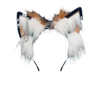 Ekwikzz EK18 Serre-tête avec oreilles de chat pour cosplay Style punk gothique Croix Blanc