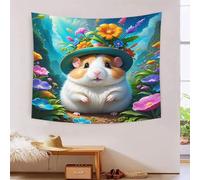 EKZLQJWPN Hamster 3D Effet Tapisserie Art Mural Tapisserie Murales DécoRation Murale En Tissu Pour Chambre Salon Serviette De Plage Tapisseries 150cmx200cm