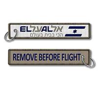 El Al Porte-clés tissé Crew Bagage RBF - Gris - Unisexes-Adultes - Nautique - 1 Porte-clés brodé - 12,5 cm x 2,5 cm - Nickel-plated key ring
