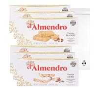 El Almendro Lot de 6 paquets de 6 amandes croustillantes nougat et tourron doux - amande crémeuse turron turron Blando y Duro con Almendras Calidad Suprema avec pochette de rangement rapide premium