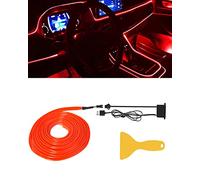 El Bande Lumineuse à LED de Voiture,Fil néon USB 5M/16ft pour décoration intérieure de Voiture,Atmosphère Bande Lumière,Couture Bord Décor Bricolage,Rouge