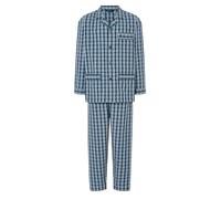El Búho Nocturno Pyjama Homme Coton 100% Tissé - Veste Manches Longues Boutonné Classique Pantalon Long - Ensemble Combinaison Deux Pièces Grandes Tailles Vêtements Nuit, 100% Coton, Bleu 1550, 3XL