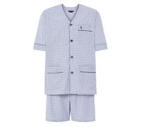 El Búho Nocturno Pyjama Homme Été Court Judo Popeline à Rayures Pyjamas pour Hommes, 100% Coton, Blanc 4552, XXL