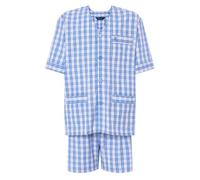El Búho Nocturno Pyjama Homme Été Court Judo Popeline à Rayures Pyjamas pour Hommes, 100% Coton, Bleu 4551, XL