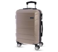 EL Caballo Valise Cabine 55 x 40 x 20 - Valises de Voyage pour Ryannair - Trolley Bagage pour Avion résistant avec 4 Roues de 360° et Cadenas numérique, Champagne, Classique