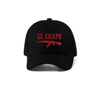 El Chapo Casquette de baseball réglable brodée Noir, Noir , Taille unique