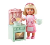 Simba Poupée Evi Love Cuisine Mini 12 cm - Prépare un gâteau - Accessoires inclus - Dès 3 ans