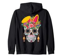 El Dia De Los Muertos Oreilles de Lapin Dimanche de Pâques Sweat à Capuche