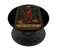 El Diablo Carte de Tarot Diable Gothique Occulte rétro Dark Academia PopSockets PopGrip Adhésif