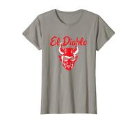 El Diablo Diable Espagnol avec Ailes Effrayant Halloween Lucifer T-Shirt, Femme, Ardoise, 3XL