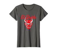 El Diablo Diable Espagnol avec Ailes Effrayant Halloween Lucifer T-Shirt, Femme, Asphalte, M