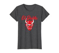 El Diablo Diable Espagnol avec Ailes Effrayant Halloween Lucifer T-Shirt, Femme, Chiné Foncé, M