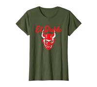 El Diablo Diable Espagnol avec Ailes Effrayant Halloween Lucifer T-Shirt, Femme, Olive, 3XL