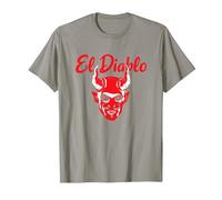 El Diablo Diable Espagnol avec Ailes Effrayant Halloween Lucifer T-Shirt, Homme, Ardoise, 3XL