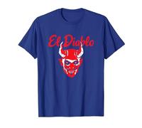 El Diablo Diable Espagnol avec Ailes Effrayant Halloween Lucifer T-Shirt, Homme, Bleu Royal, 3XL