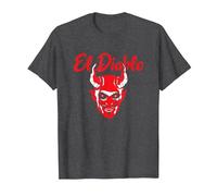 El Diablo Diable Espagnol avec Ailes Effrayant Halloween Lucifer T-Shirt, Homme, Chiné Foncé, M