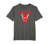 El Diablo Diable Espagnol avec Ailes Effrayant Halloween Lucifer T-Shirt, Homme Grandes Tailles, Asphalte, 4X Tall