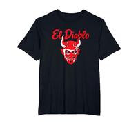 El Diablo Diable Espagnol avec Ailes Effrayant Halloween Lucifer T-Shirt, Homme Grandes Tailles, Noir, 6X Tall