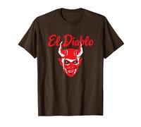 El Diablo Diable Espagnol avec Ailes Effrayant Halloween Lucifer T-Shirt, Homme, Marron, M