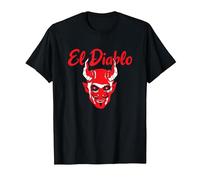 El Diablo Diable Espagnol avec Ailes Effrayant Halloween Lucifer T-Shirt, Homme, Noir, M