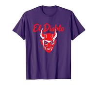 El Diablo Diable Espagnol avec Ailes Effrayant Halloween Lucifer T-Shirt, Homme, Violet, M